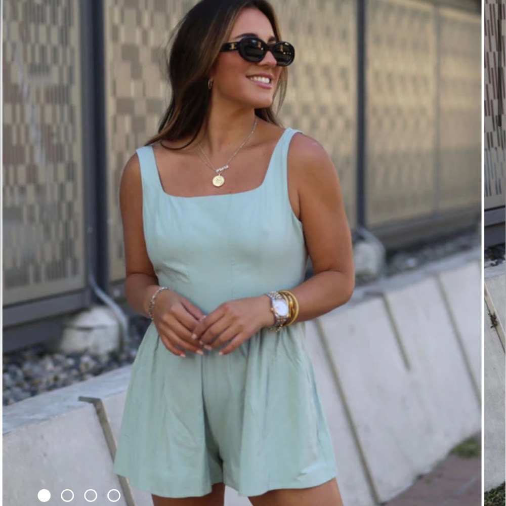 VICI Cella Pocketed Romper - Light Blue